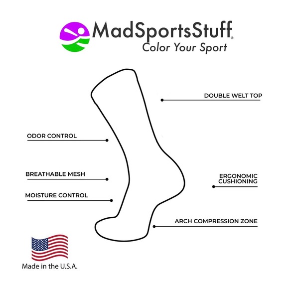 MadSportsStuff Volleyball Logo Crew Socks - 2 pairs - Picture 10 of 11